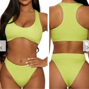 NWOT Naked Wardrobe Bikini Set Lime Size M